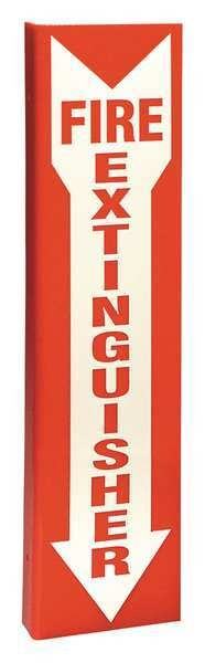 Fire Extinguisher Sign, 18 in Height, 4 1/2 in Width, Plastic, Rectangle, English