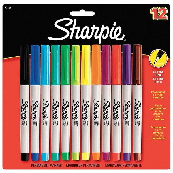 Permanent Marker Set, Ultra Fine Tip PK12