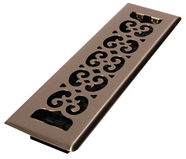 Floor Register, 2-1/4 X 12, Brushed Nickel