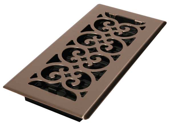 Floor Register, 4 X 10, Brushed Nickel