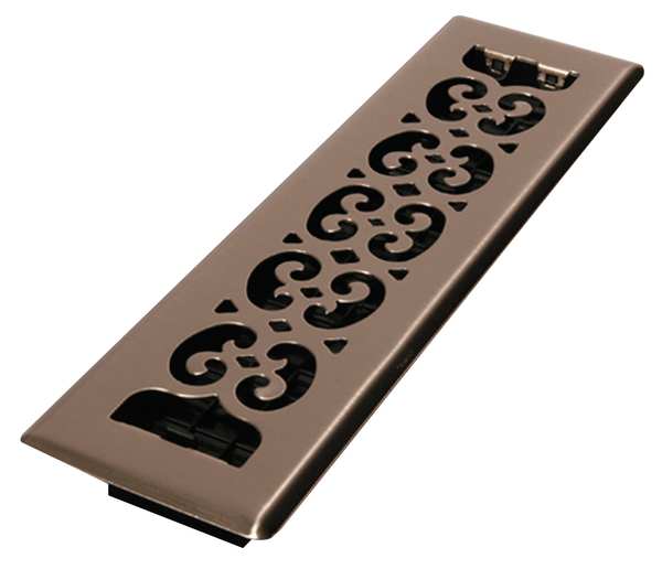 Floor Register, 2-1/4 X 14, Brushed Nickel, Plastic