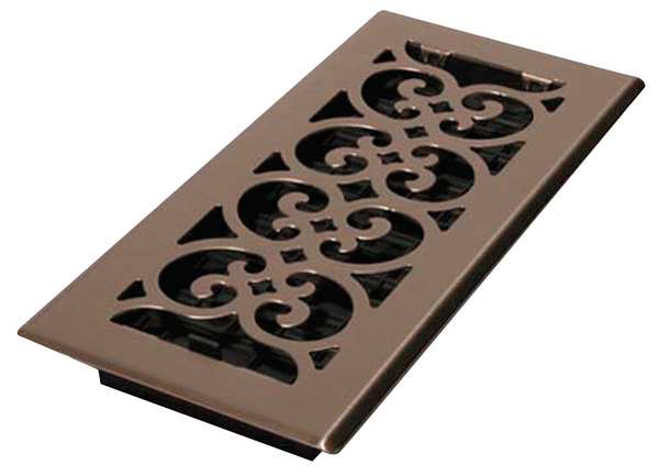 Floor Register, 4 X 8, Brushed Nickel