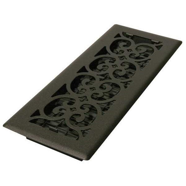 Floor Register, 4 X 12, Textured Black