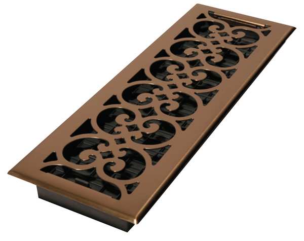 Floor Register, 4 X 14, Antique Brass, Brass