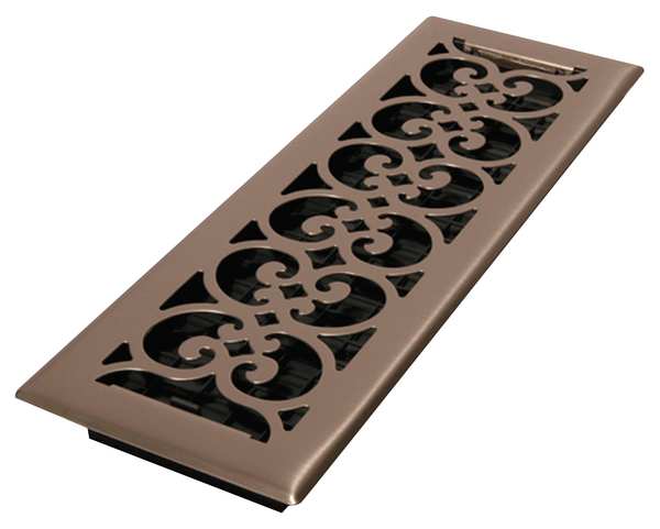 Floor Register, 4 X 14, Brushed Nickel