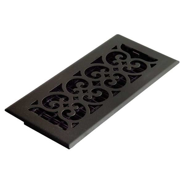 Floor Register, 4 X 10, Textured Black