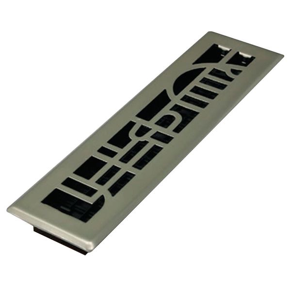 Floor Register, 2-1/4 X 12, Plated Nickel