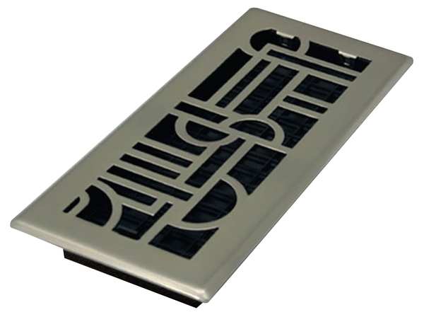 Floor Register, 4 X 10, Plated Nickel