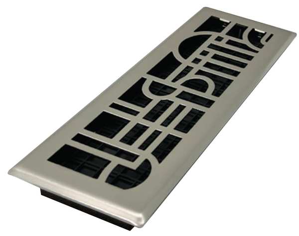 Floor Register, 4 X 12, Plated Nickel