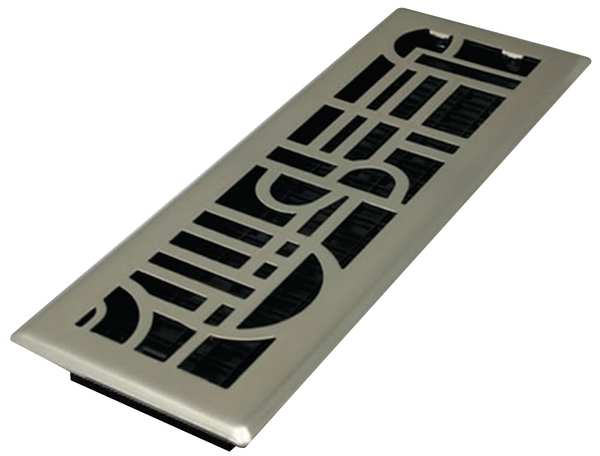 Floor Register, 4 X 14, Plated Nickel