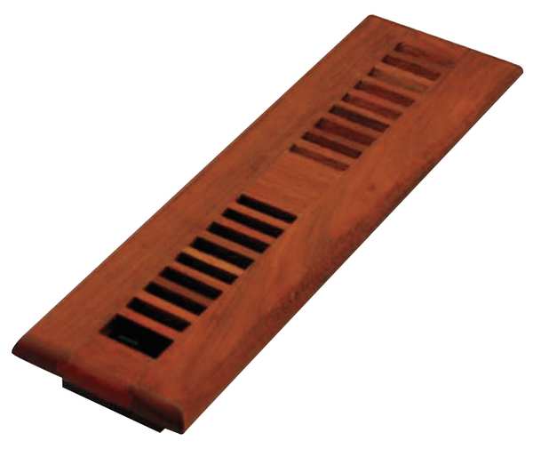 Floor Register, 2-1/4 X 12, Lacquered Natural, Cherry Wood