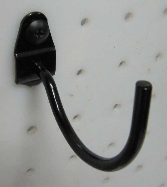 Curved Pegboard Hook, 2 In ID, PK10
