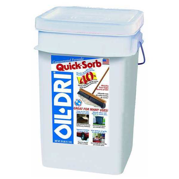 Loose Absorbent, 2 Gallon Volume Absorbed per Package, 20 lb Weight Pail, Not Scented