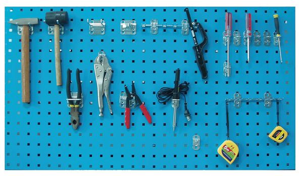 Square Hole Pegboard, 42-1/2x24, Blue, PK2