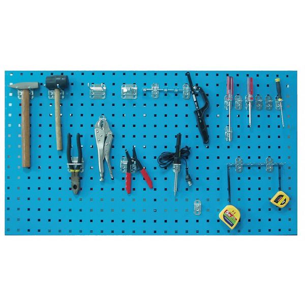 Square Hole Pegboard, 42-1/2x24, Blue, PK2