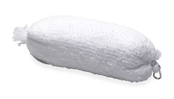 Sorbents, 9 gal/pk; 2.25 gal/boom, Oil Absorbed, White, Polypropylene, 4 PK