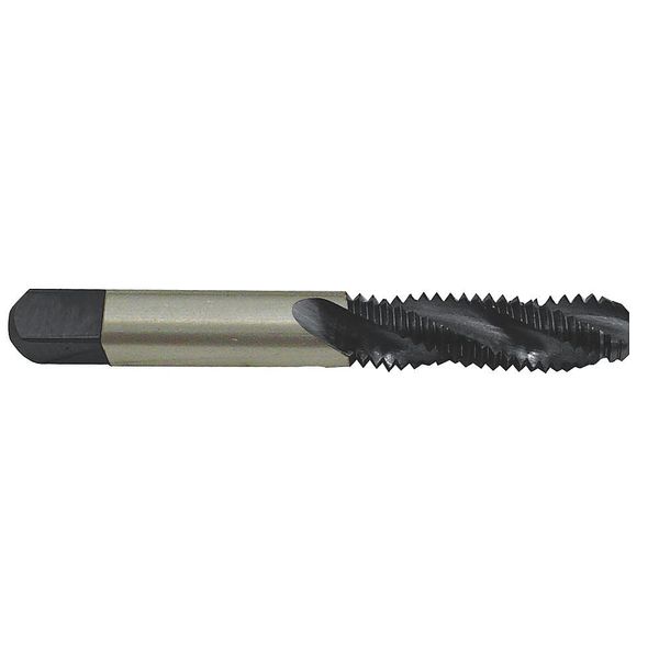 Spiral Flute Tap, #6-32, Bottoming, UNC, 3 Flutes, Oxide