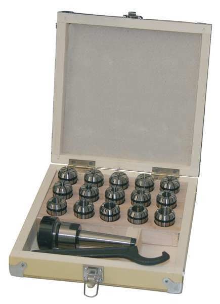 Collet Set w/Chuck, ER 25, 10 Pcs