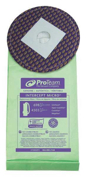 Vacuum Bag, Dry, Intercept Micro Filter