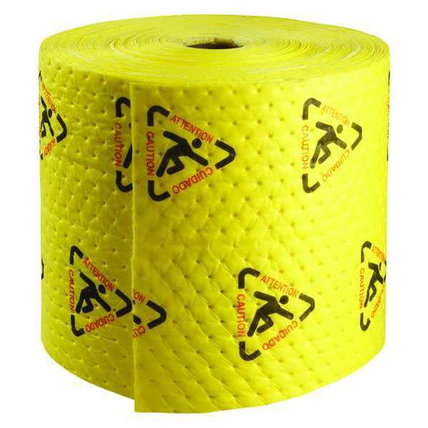 Sorbents, 20 gal. Harsh Chemicals Absorbed, Black, Red, Yellow, Polypropylene
