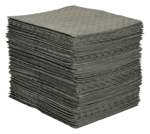 Sorbents, 26 gal/pk, 33 oz/pad, Universal Absorbed, Gray, Polypropylene, 100 PK