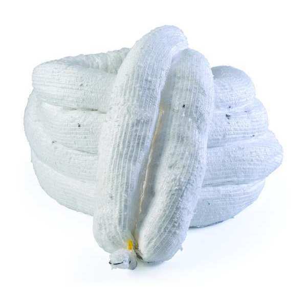 Sorbents, 32 gal/pk; 16 gal/boom, Oil Absorbed, White, Polypropylene, 2 PK