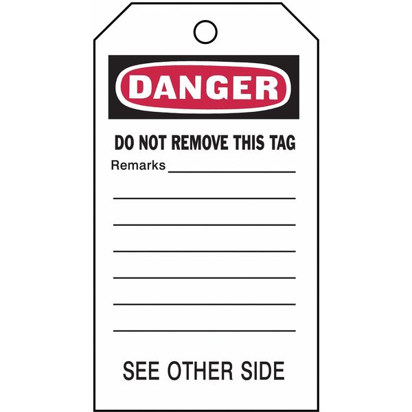 Danger Tag, 5-3/4 x 3 In, Do Not Opr, PK25, 76180