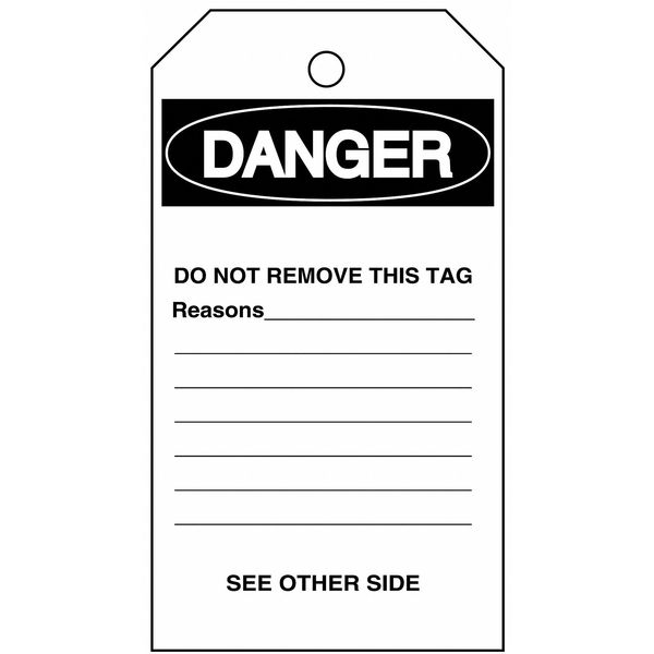 Blank Tag, 5-3/4 x 3 In, Wht, Met, PK25