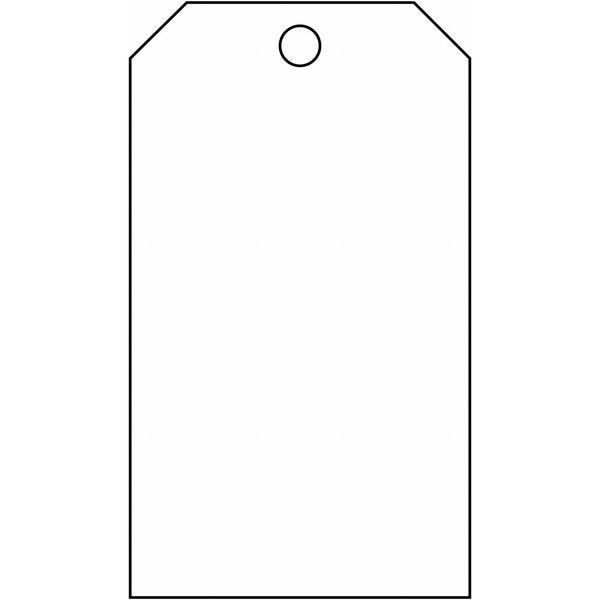 Blank Tag, 5-3/4 x 3 In, Wht, Met, PK25
