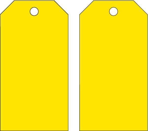 Blank Tag, 5-3/4 x 3 In, Yellow, PK25