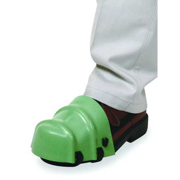 Foot Guard, Safety Toe Caps, Unisex, Strap On, Plastic, Green, Universal Size, 1 Pair