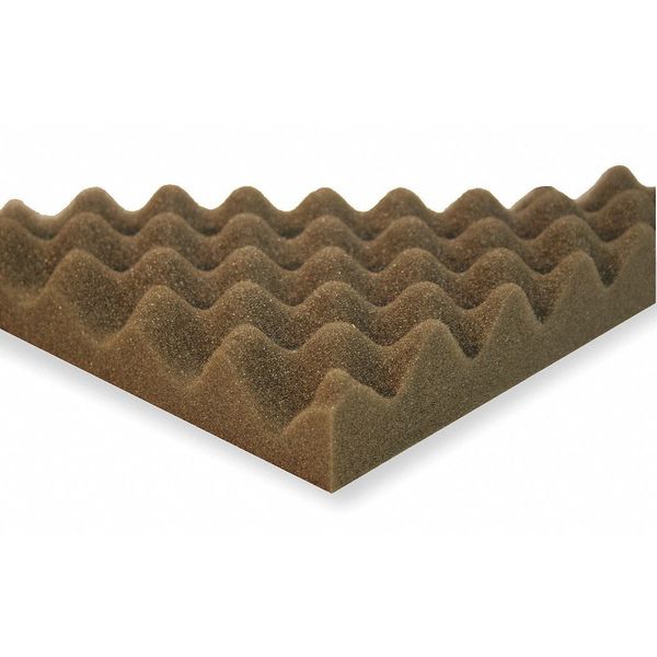 Acoustic Foam, Convoluted, Gray, 1in, PK4