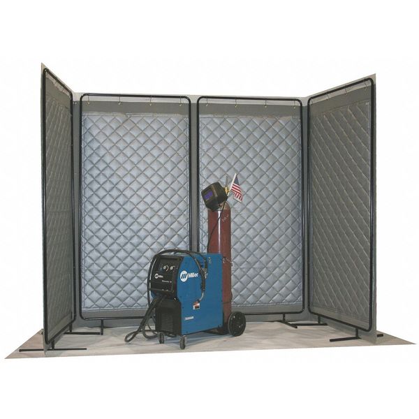 Acoustic Screen, Modular, Gray, 4 x 8 ft.