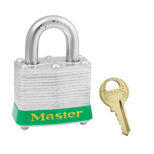 Lockout Padlock, KD, Green, 1-1/4