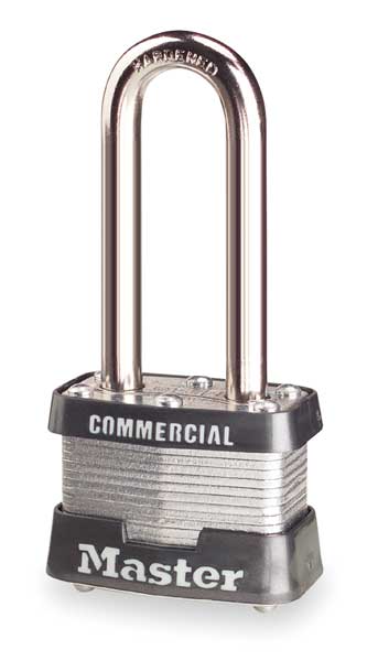 Padlock, Keyed Alike, Standard Shackle, Rectangular Steel Body, Steel Shackle, 5/8 in W