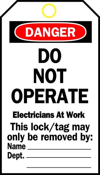Danger Tag, 5-1/2 x 3 In, Hd Polyest, PK25, 65504