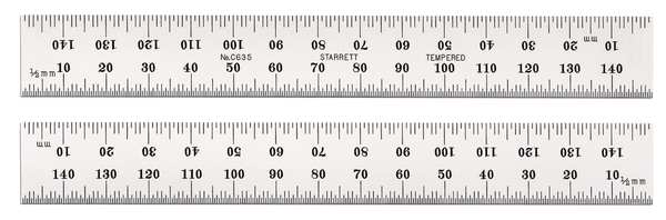 Steel Rule, Spring-Tempered, 1000mm