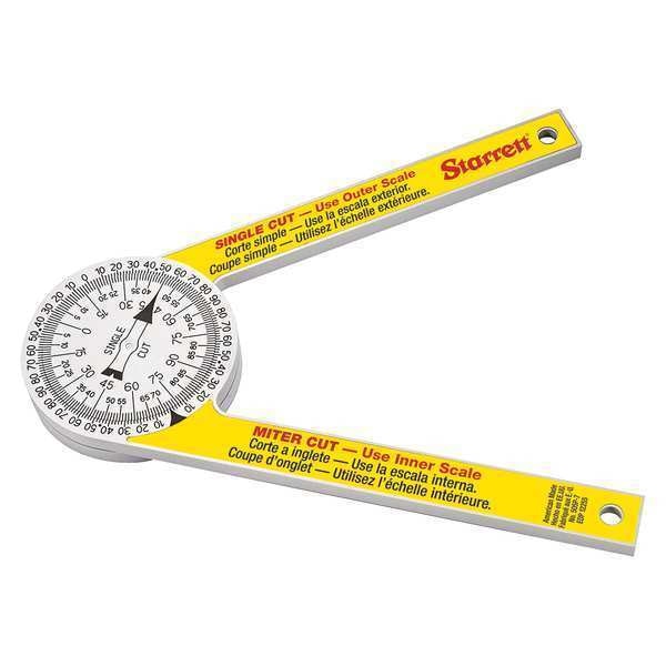 Miter Protractor, Plastic, 7 In, 360 Deg