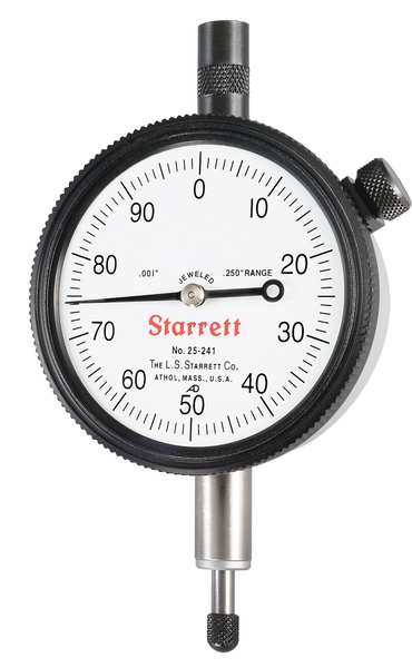 Dial Indicator, 0 to 0.250 In, 0-100