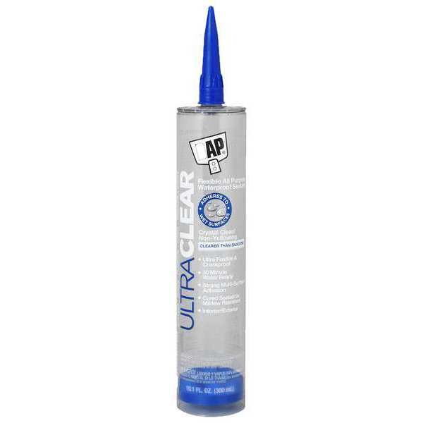 Sealant, 10.1 oz, Cartridge, Clear, Synthetic Rubber Base