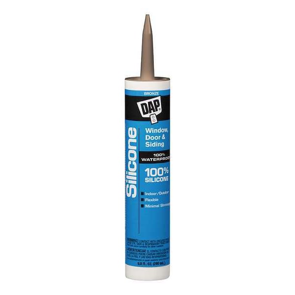 Window, Door & Siding Sealant, 9.8 oz, Cartridge, Bronze, Silicone Rubber Base