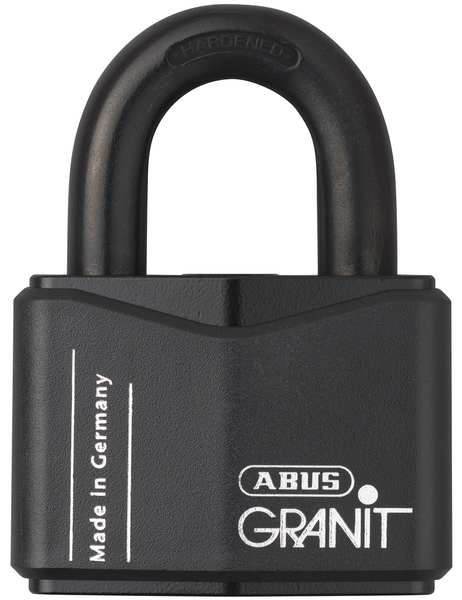 Keyed Padlock, Open, Rectangular Hardened Steel Body, Hardened Steel Shackle, 1 1/8 in W