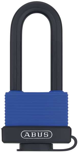 Keyed Padlock, Open, Rectangular Brass Body, Stainless Steel Shackle, 13/16 in W