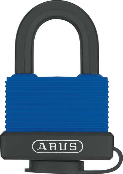 Keyed Padlock, Open, Rectangular Brass Body, Stainless Steel Shackle, 7/8 in W