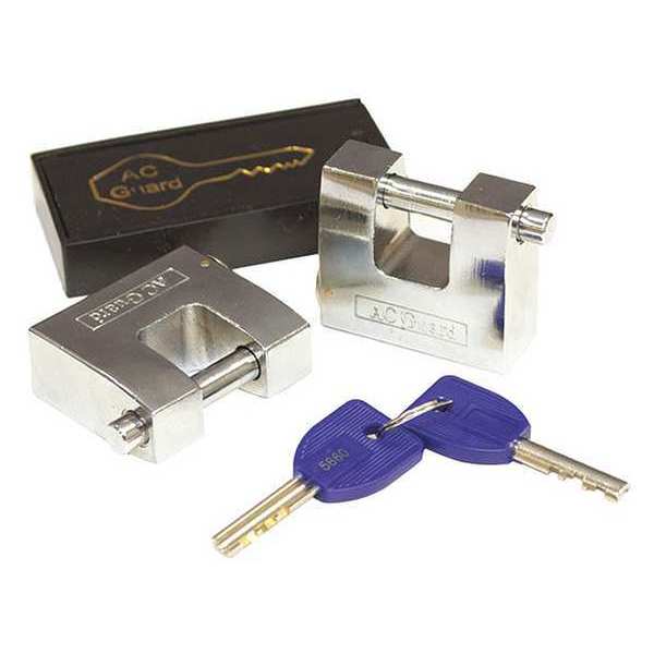 Padlock, Keyed Alike, Shutter Shackle, Steel Body, 2 in W