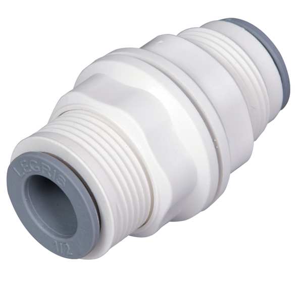 Nylon Bulkhead Union, 1/4 in Tube Size