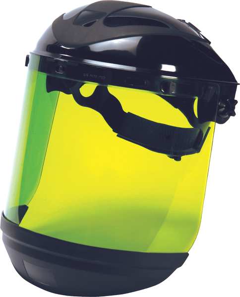 Ratchet Faceshield Assembly, Black, 8x15in