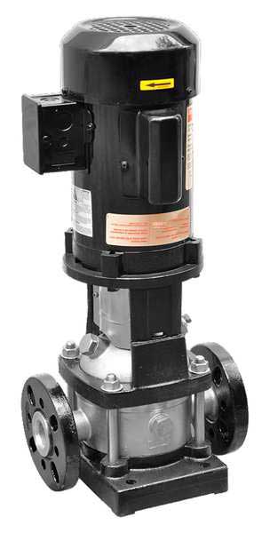 Multi-Stage Booster Pump, 3/4 hp, 120/208 to 240V AC, 1 Phase, 1-1/4 in Flanged Inlet Size, 2 Stage