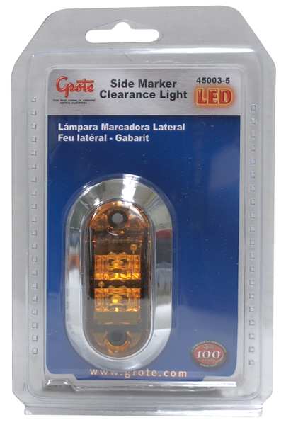 Side Marker Lamp, LED, 2-1/2 In, Yellow