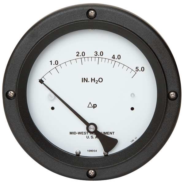 Pressure Gauge, 0 to 5 In H2O